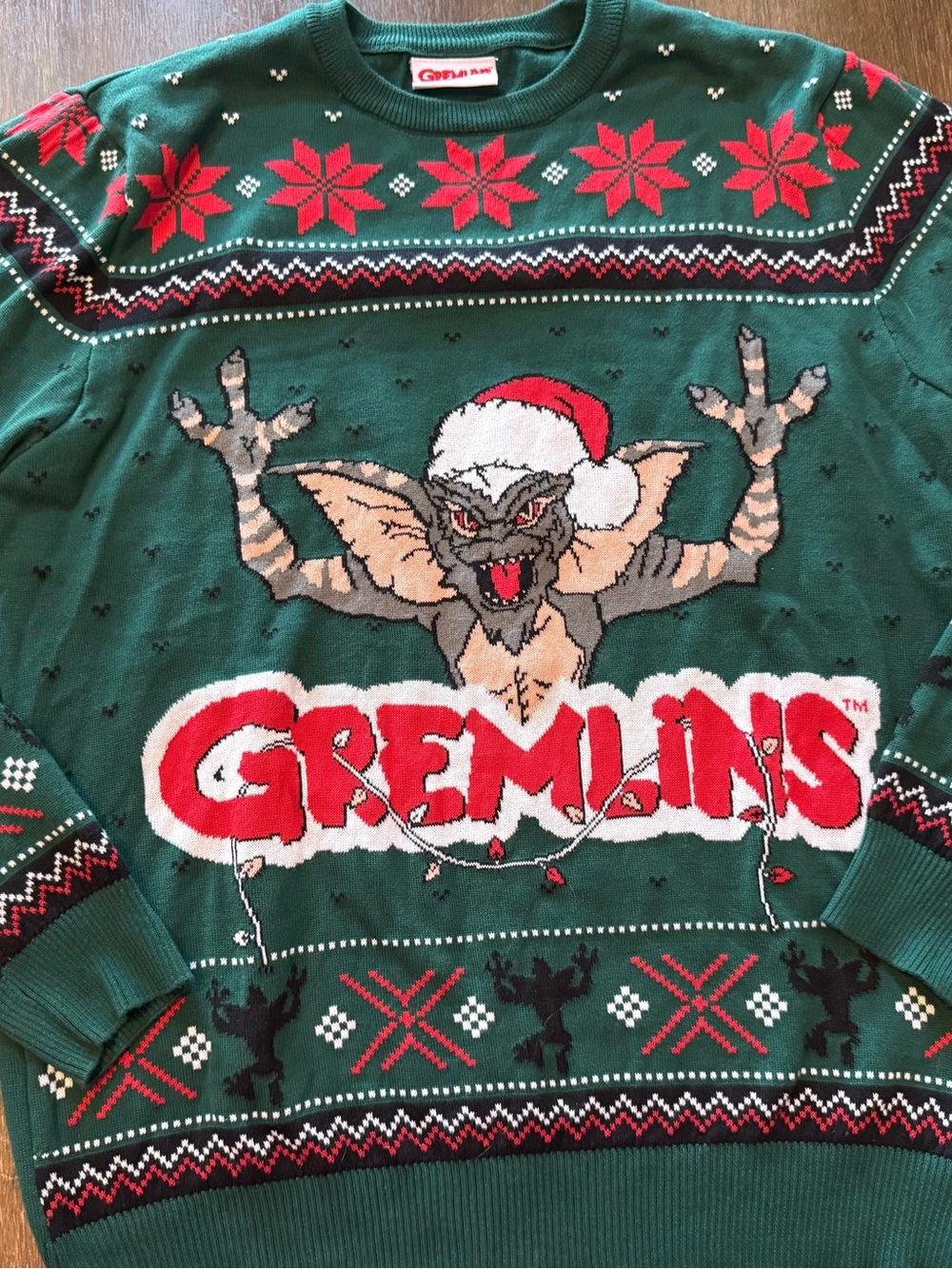 Gremlins Sweater Mens XL Green Ugly Christmas Holiday